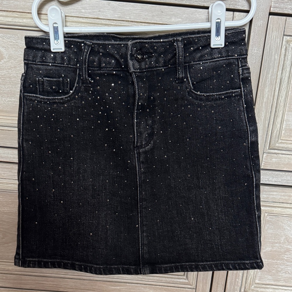 Tractr Black Denim Skirt with sparkly stud Accents